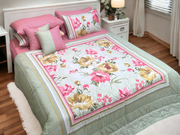 8 Pcs Pure Cotton (Comforter / Duvet Cover) Set | HBD-3217