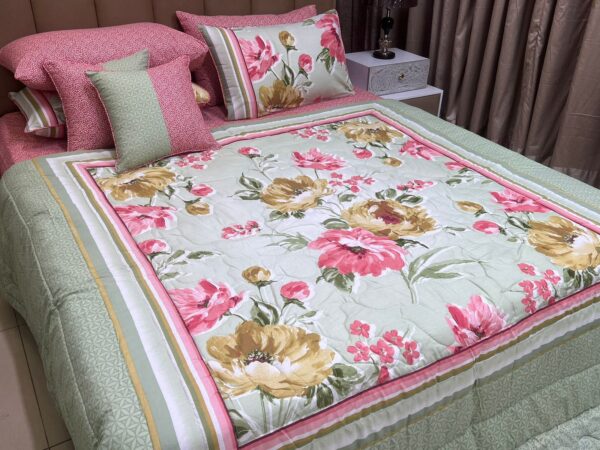 8 Pcs Pure Cotton (Comforter / Duvet Cover) Set | HBD-3217 - Image 2