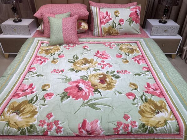 8 Pcs Pure Cotton (Comforter / Duvet Cover) Set | HBD-3217 - Image 3