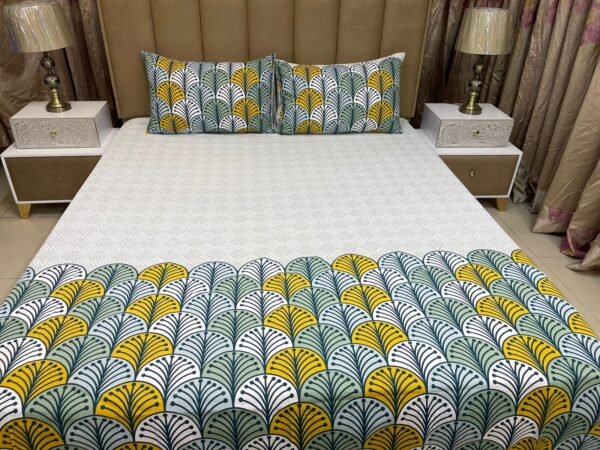 2 Pillow Bedsheet (Pure Cotton) | HBD-082 - Image 4