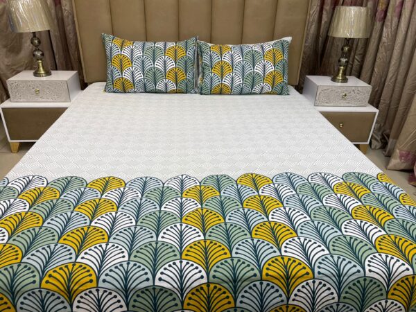 2 Pillow Bedsheet (Pure Cotton) | HBD-082 - Image 5