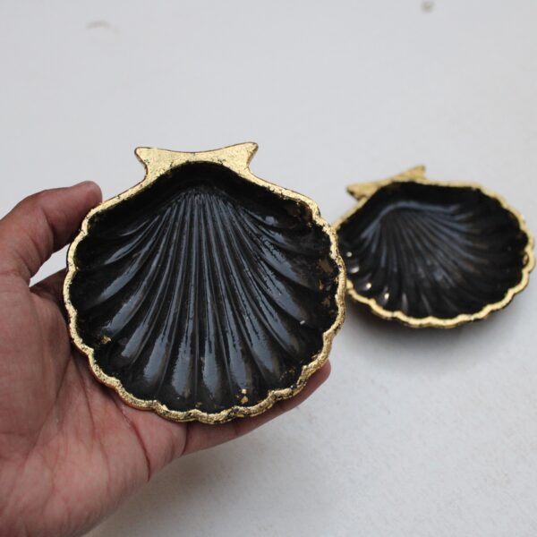 Pack of 2 Sea-shell Tray Black | HBD-10041 - Image 4