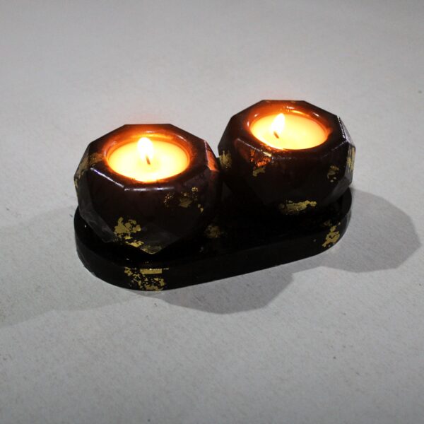 2 Crystal Shape Scented Candles with Tray | HBD-10040 - Image 2