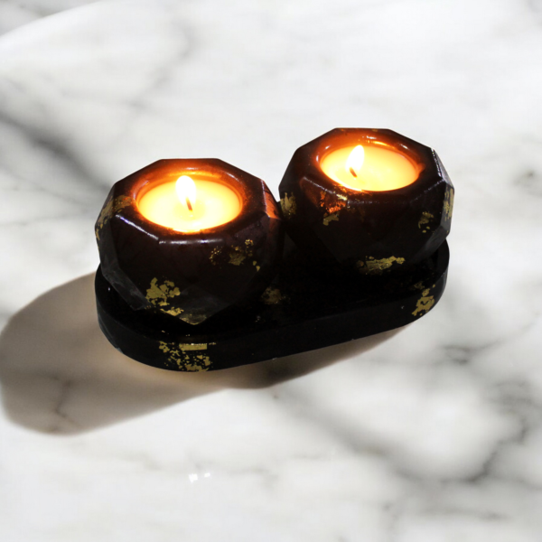 2 Crystal Shape Scented Candles with Tray | HBD-10040