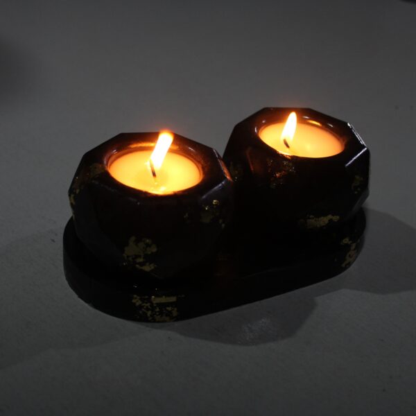 2 Crystal Shape Scented Candles with Tray | HBD-10040 - Image 4